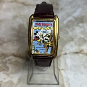 Vintage Lorus Walt Disney Mickey Mouse Building a Building Watch Japan Cartoon